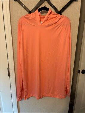 Women's Long Sleeve Hooded Tee - Coral